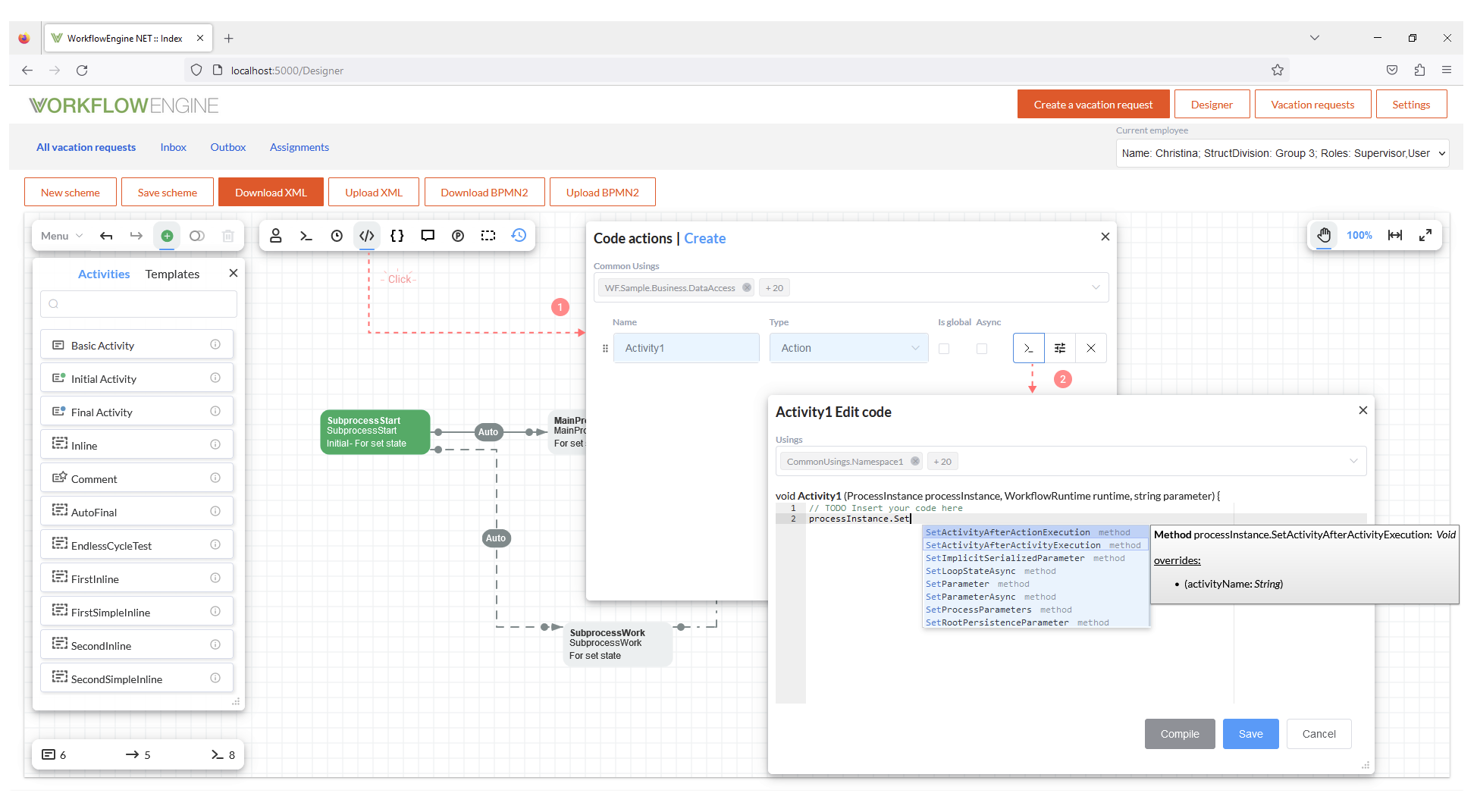 Adding CodeAction