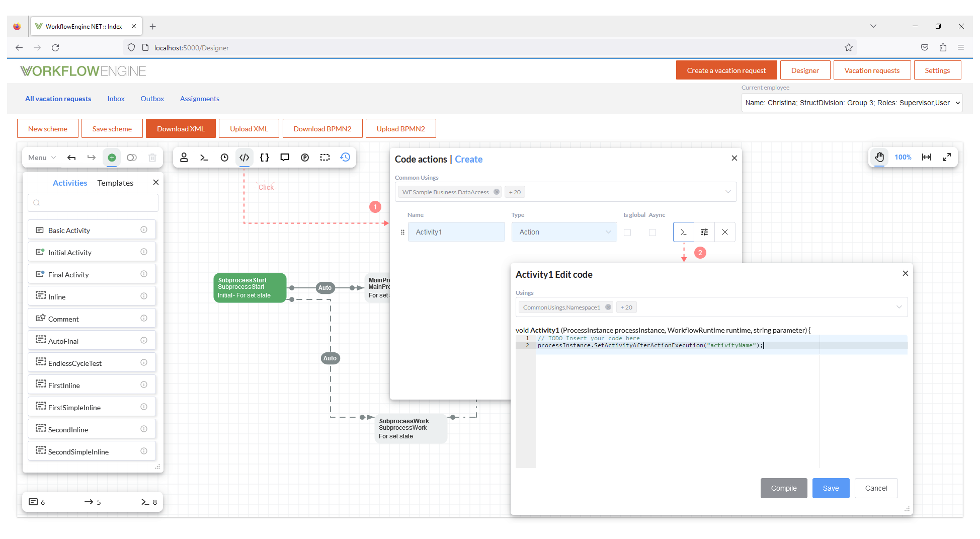 Adding CodeAction