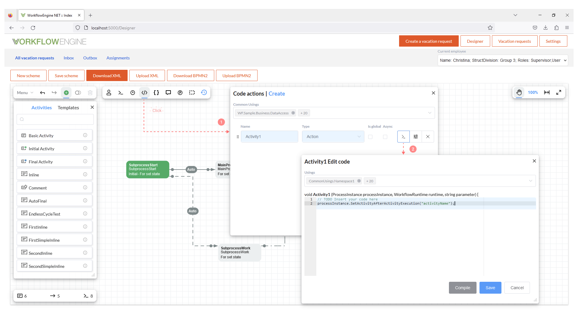 Adding CodeAction