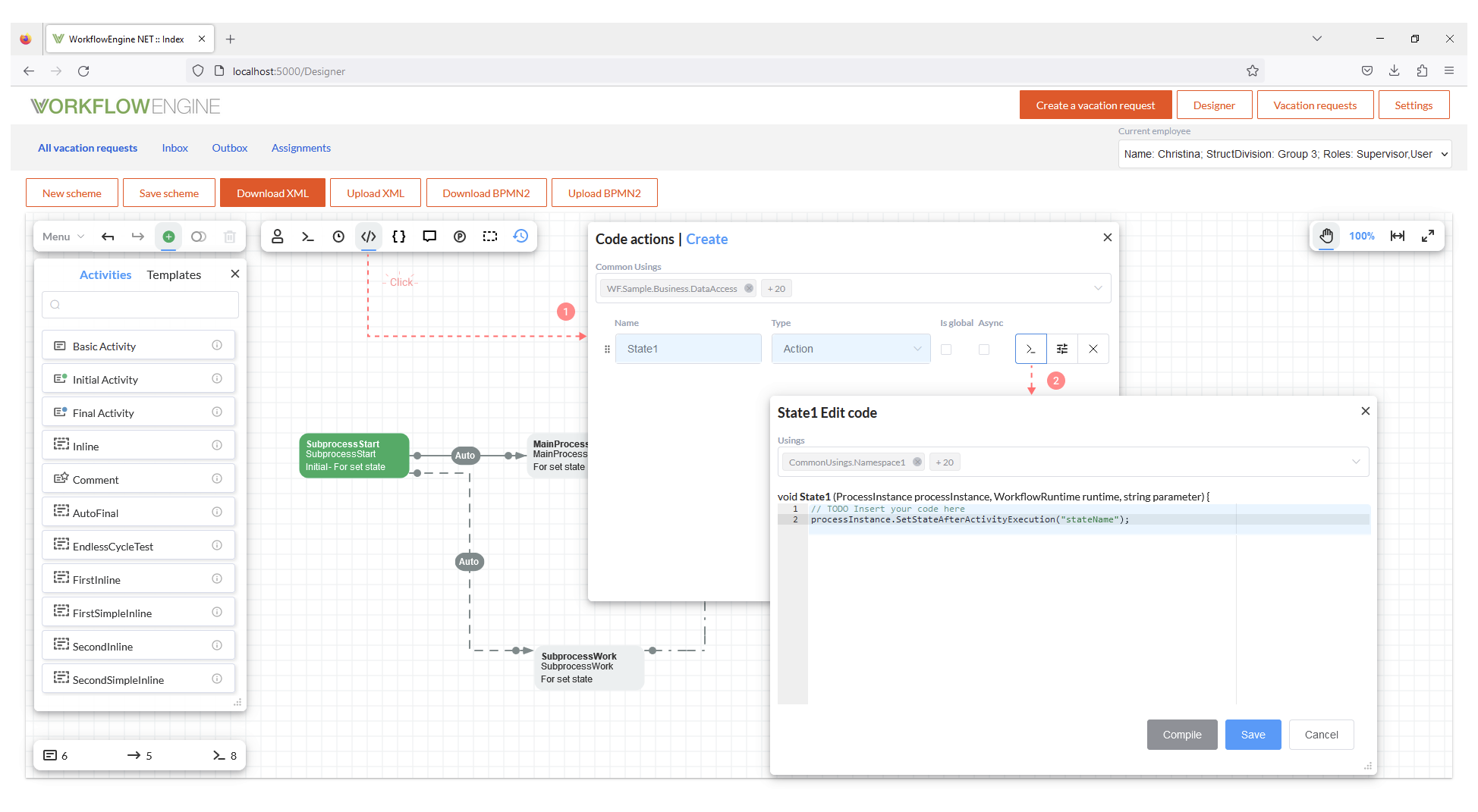 Adding CodeAction