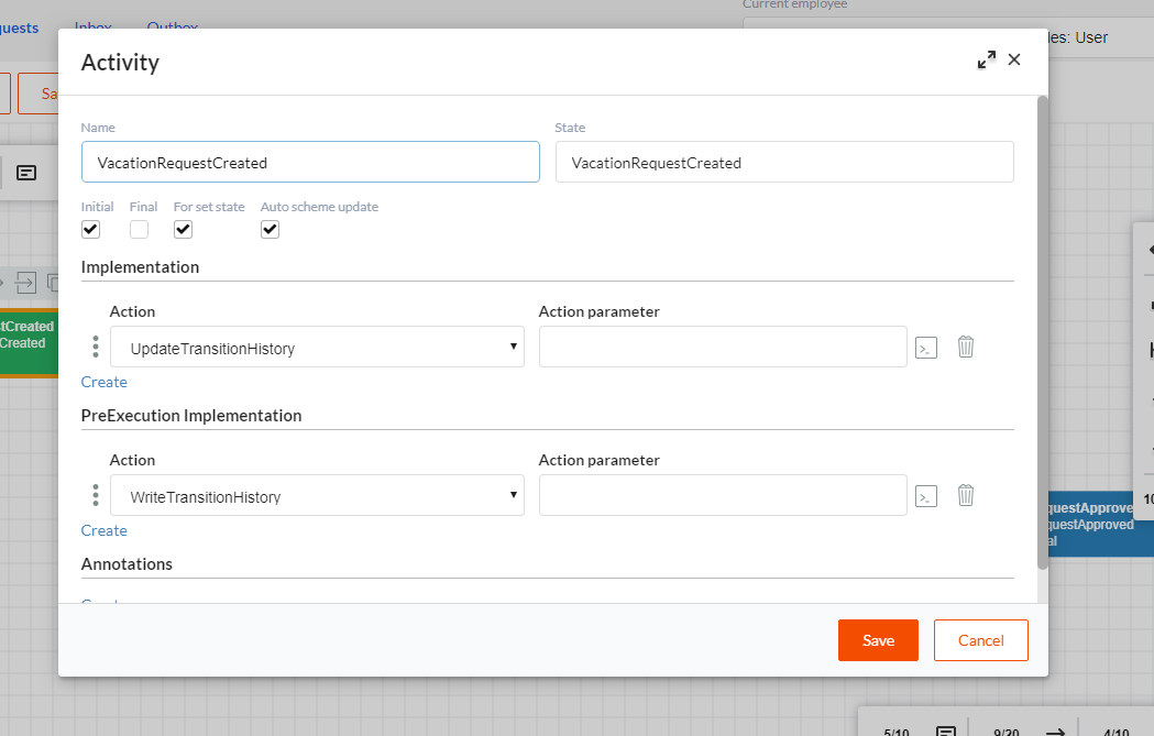The activity edit form before customization