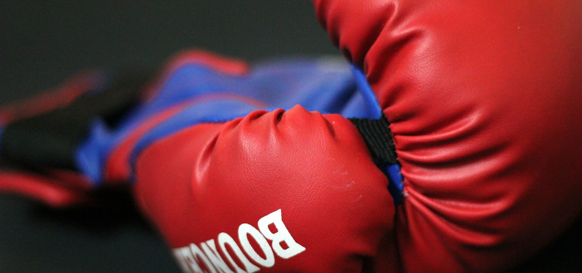 A red boxing glove in close-up